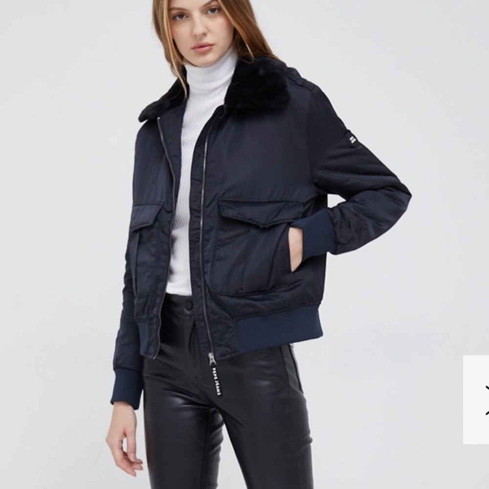 Pepe Jeans Angelina Black Bomber Jacket XS
